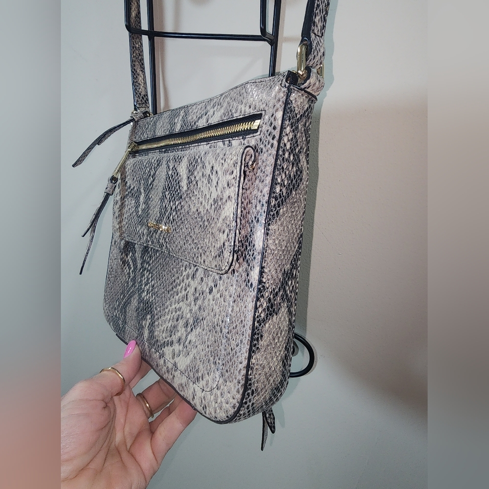 Cole Haan Snake Skin Print Leather Crossbody Purse - Picture 7 of 14